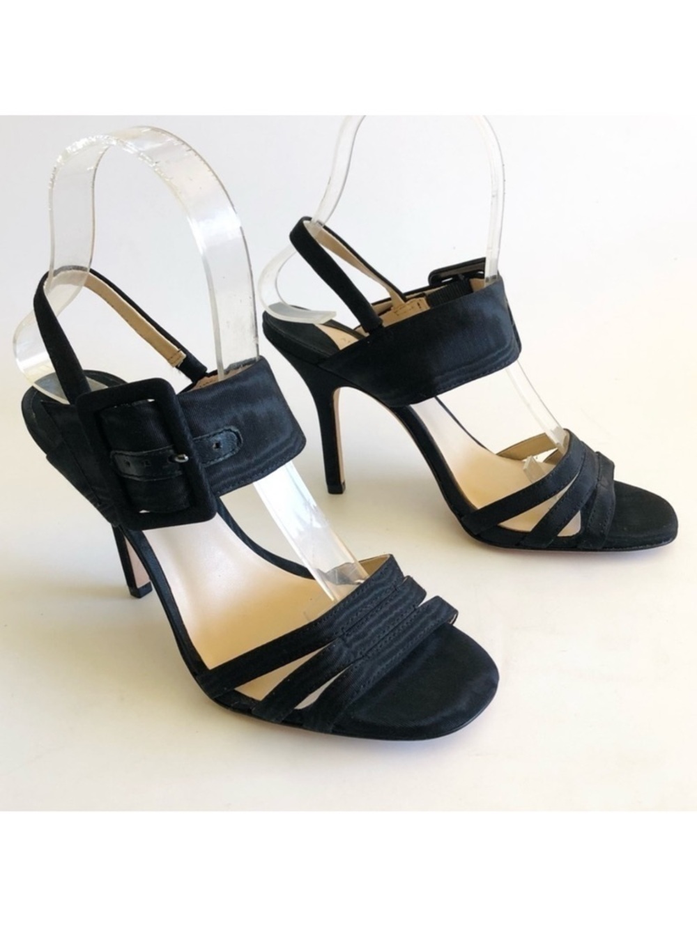 Antonio Melani Moiré Black Dress Sandals